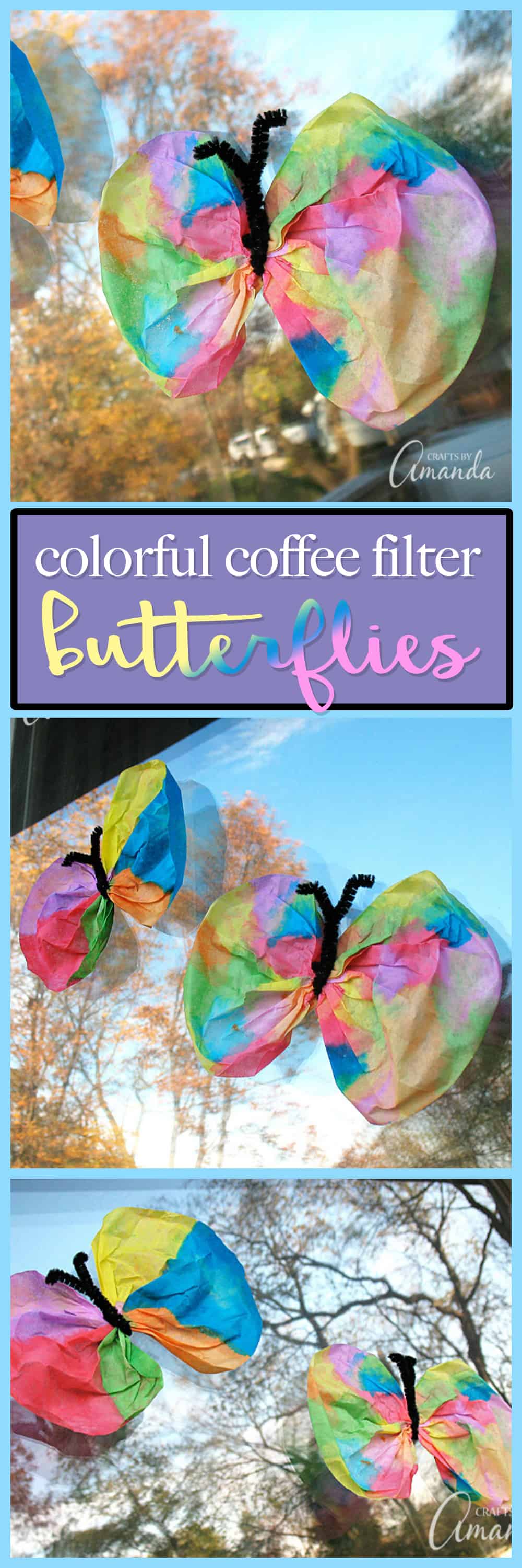 Coffee Filter Butterfly kid's craft, coffee filter butterflies