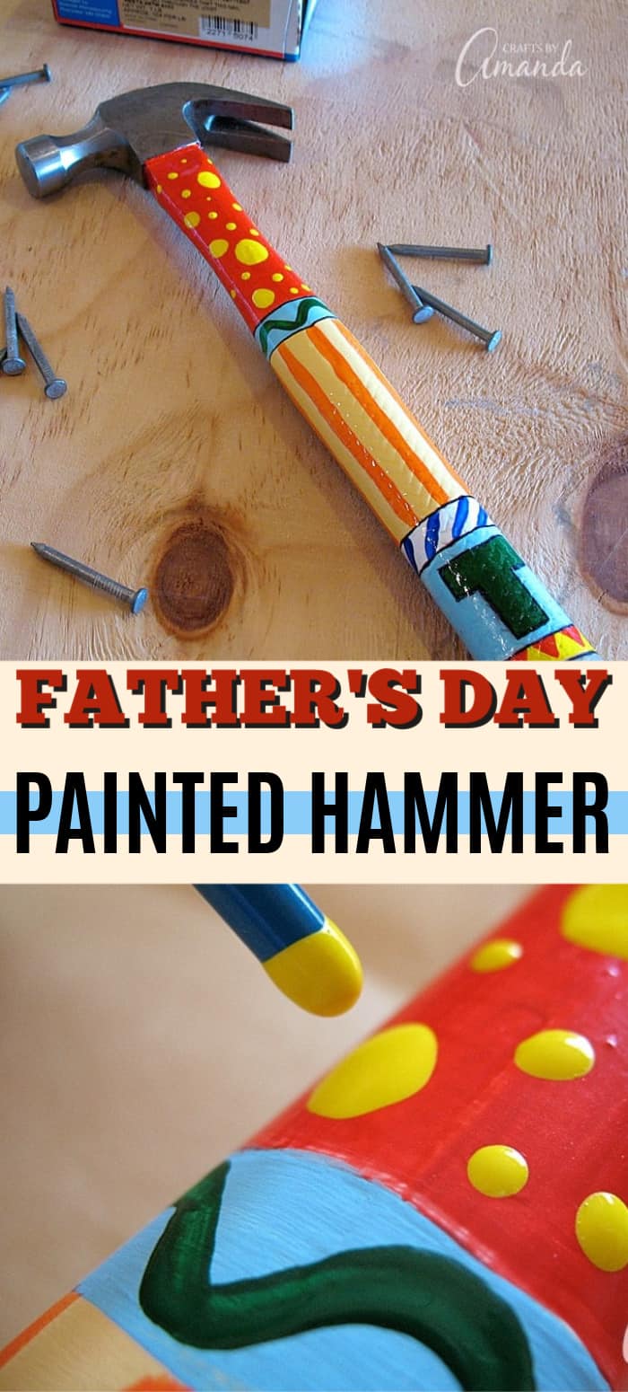 Painted Hammer paint and monogram a hammer for your dad