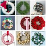 These Christmas wreaths include Santa themes or those that use candy, and some are fruit and/or flower wreaths while others use natural elements.