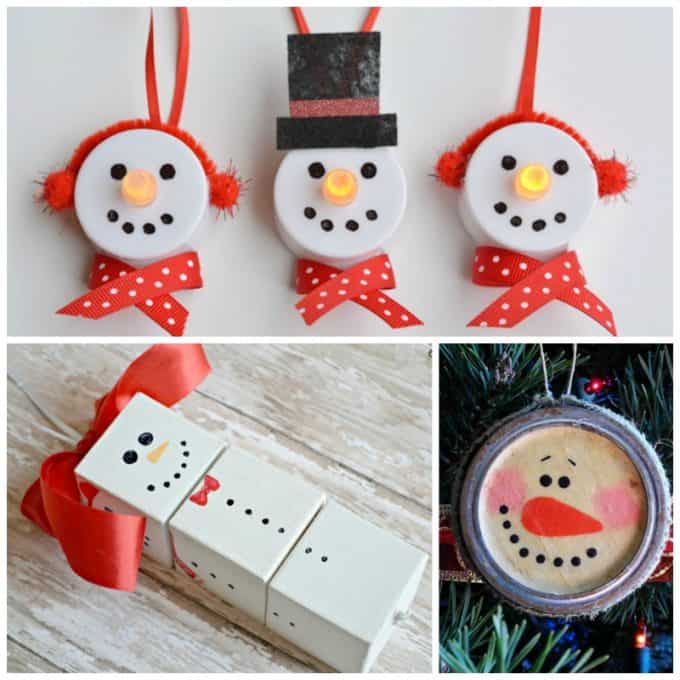 Snowman ornaments to make - so many great ideas!