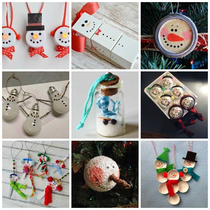 27 DIY Snowman Ornaments for Christmas: snowman ornament crafts