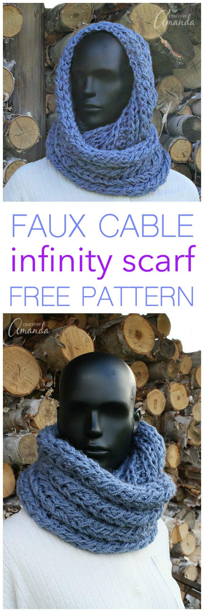 Make your own crochet infinity scarf with this free faux cable crochet pattern. Learn to make your own infinity scarf to keep you warm and cozy this winter.
