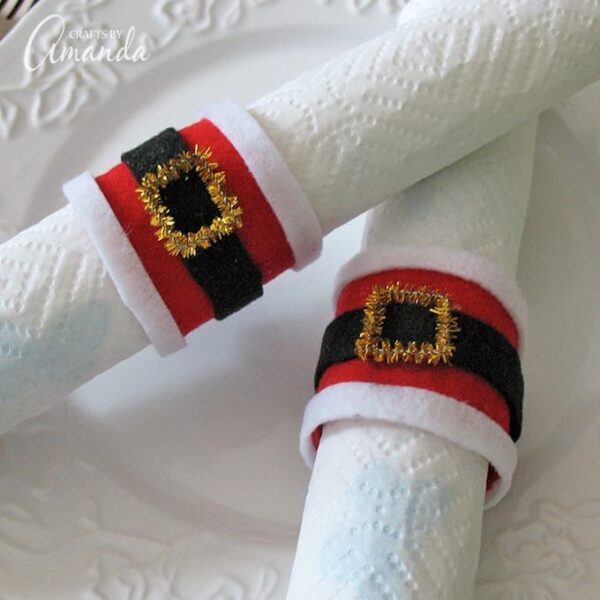 Santa's Belly Napkin Rings fun Christmas craft for kids