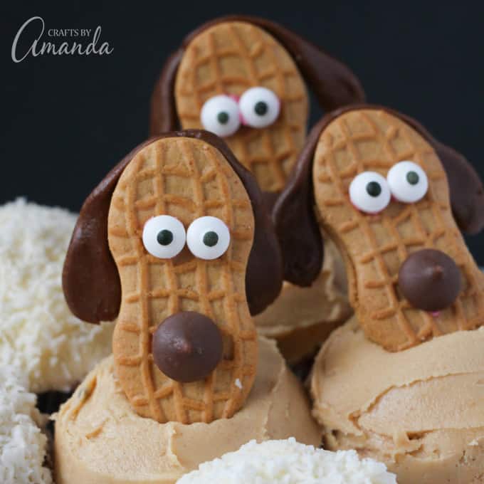Dachshund Cookie Cupcakes - How to Make Puppy Peanut Butter Cupcakes