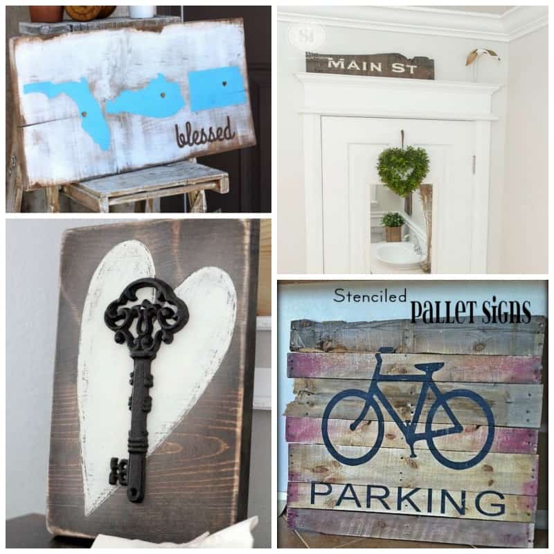 These signs make for great recycled projects using old wood from a barn, shipping crates, salvage yards, or that you find laying on the side of the road.