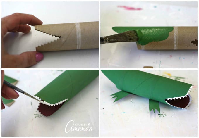 Paint the alligator's feet green.