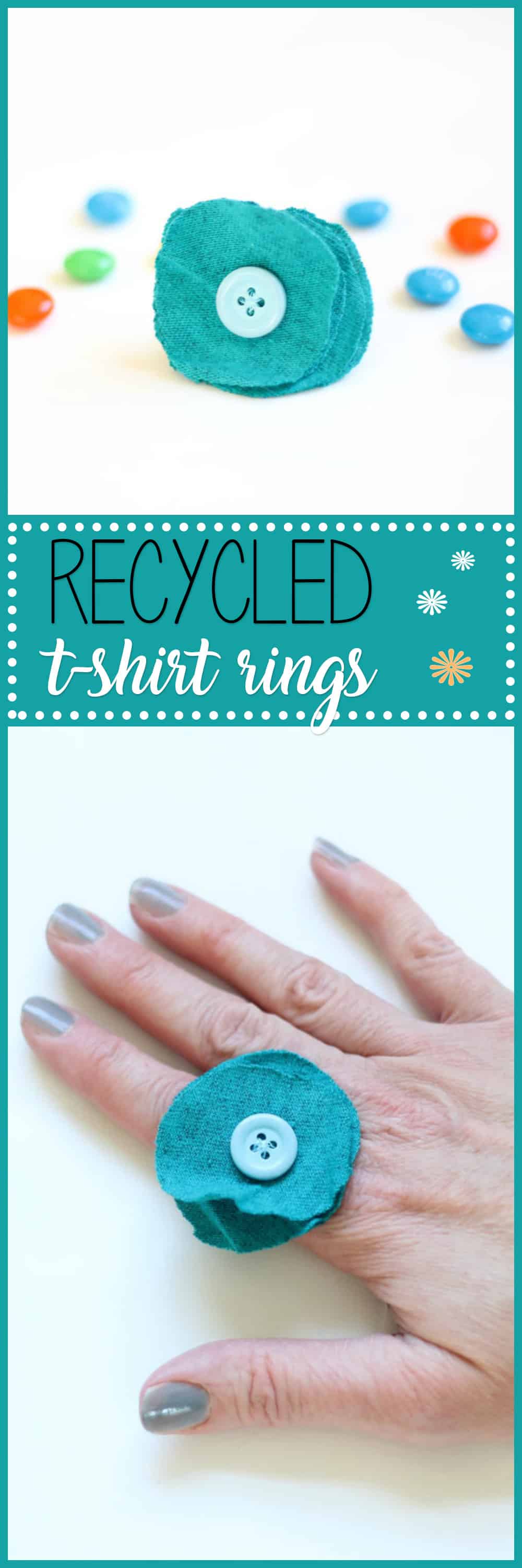 Have an old T-shirt and a few minutes? You can make your own flower T-shirt rings to dress up any outfit, from jeans to a cocktail dress.