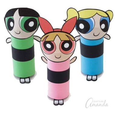 Today we are going to make some adorable Powerpuff Girls using paper, glue, printable and recycled cardboard tubes. These little cuties totally take me back to when Kristen was young.