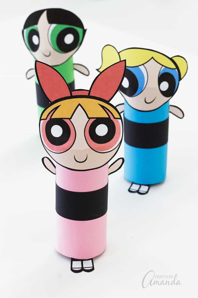 Cardboard Tube Powerpuff Girls: your favorite Kindergarten super