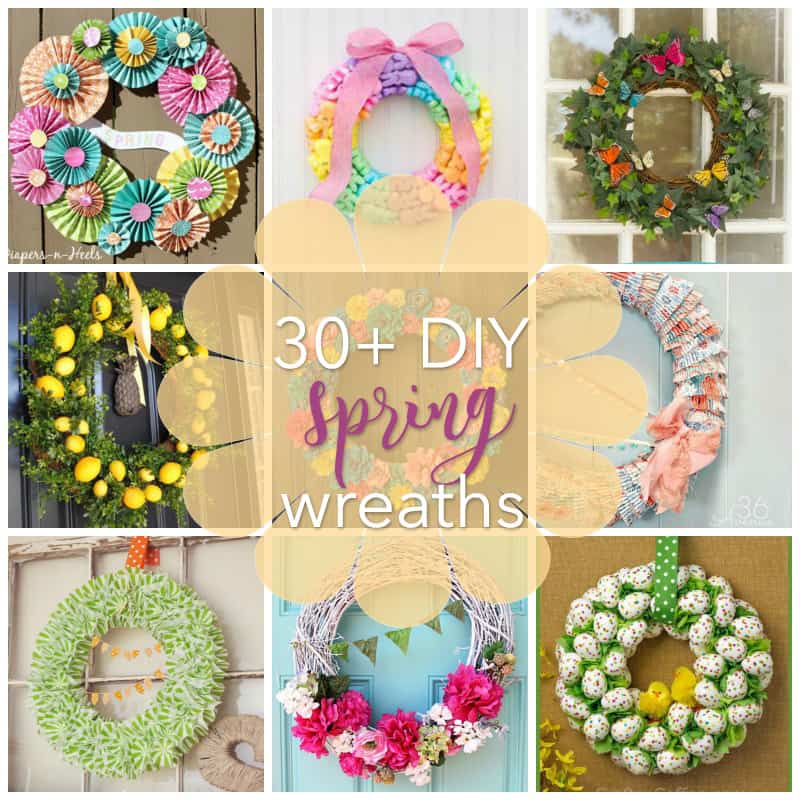 These spring wreaths are perfectly pretty staples to hang upon your front door. A list of inspiration for bringing color & life back after a cold winter!