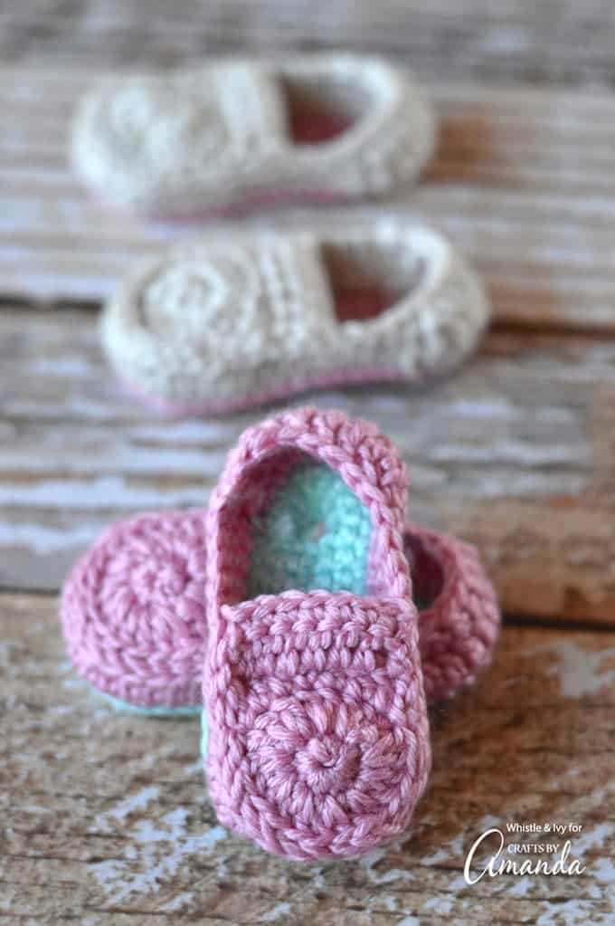 crochet baby loafers