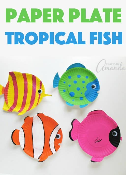 Paper Plate Tropical Fish a vibrant and fun paper plate kid's craft!