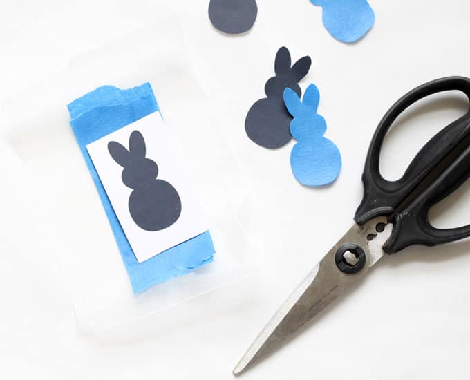 Cutting a bunny from a template
