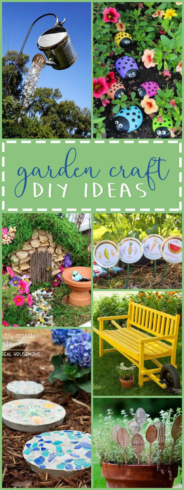 These DIY garden crafts are the perfect projects to display throughout your garden. These crafts are a fun & creative way to personalize your garden space!