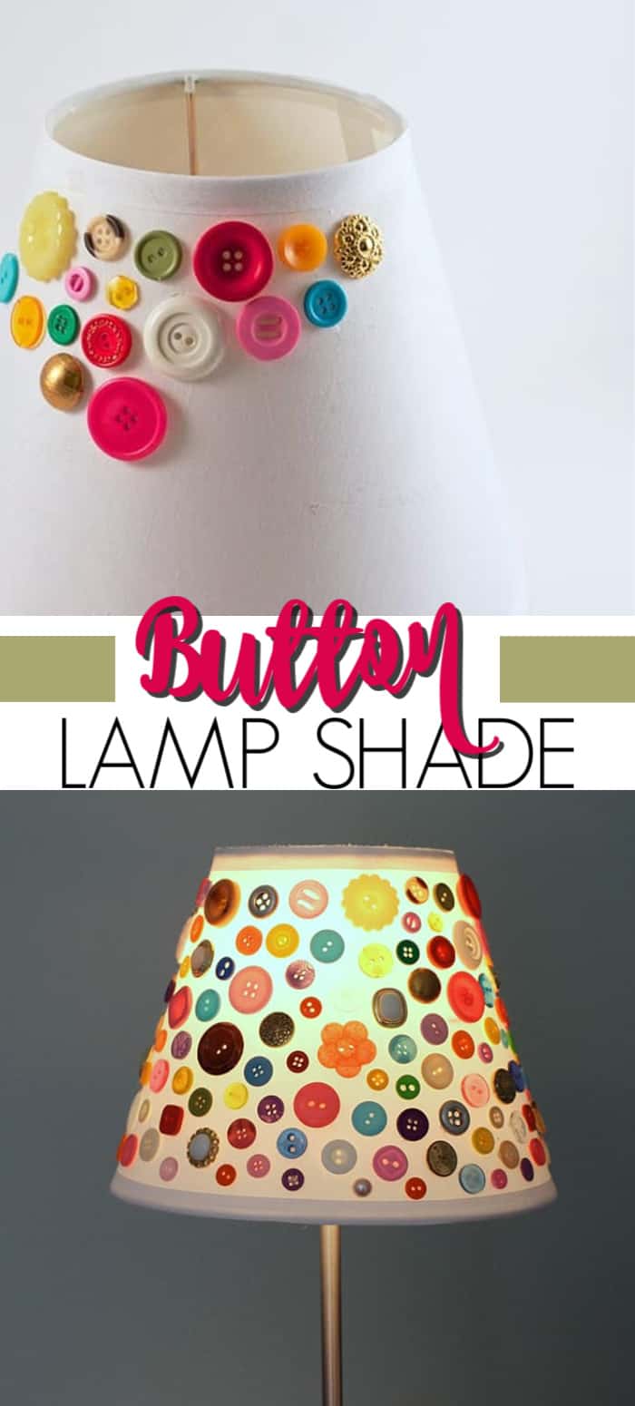 Button Lamp Shade a great home decor adult craft bursting with color!