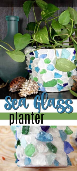 Sea Glass Planter: make this planter from your collection of sea glass!