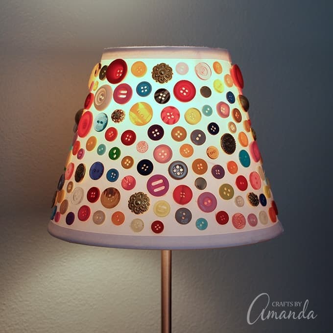 This cute button lamp shade is a great craft for all ages. You don't have to be particularly skilled to conquer this button masterpiece!