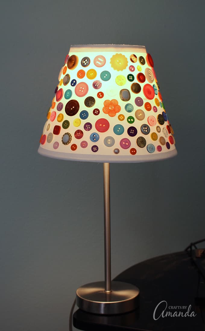 Lampshade with buttons