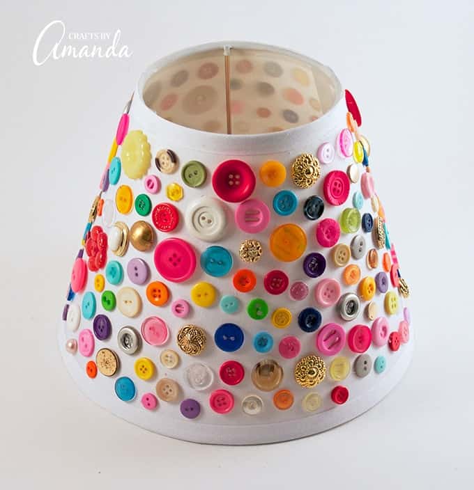 Colorful buttons on a lampshade