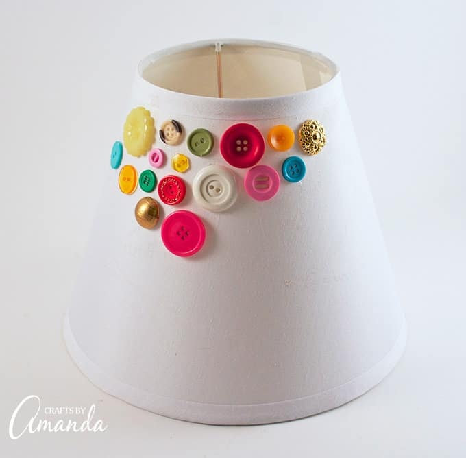 Adding colorful buttons to a lamp shade