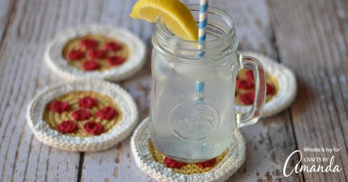 Crochet Pizza Coasters