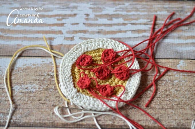 crochet pizza coasters step 2