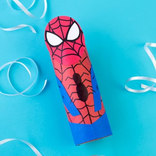 Cardboard Tube Spiderman Craft