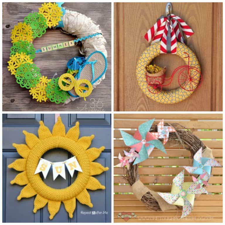 DIY Summer Wreaths 20 Beautiful Statement Wreaths For Summer   SUMMER WREATH ROUNDUP 5 768x768 