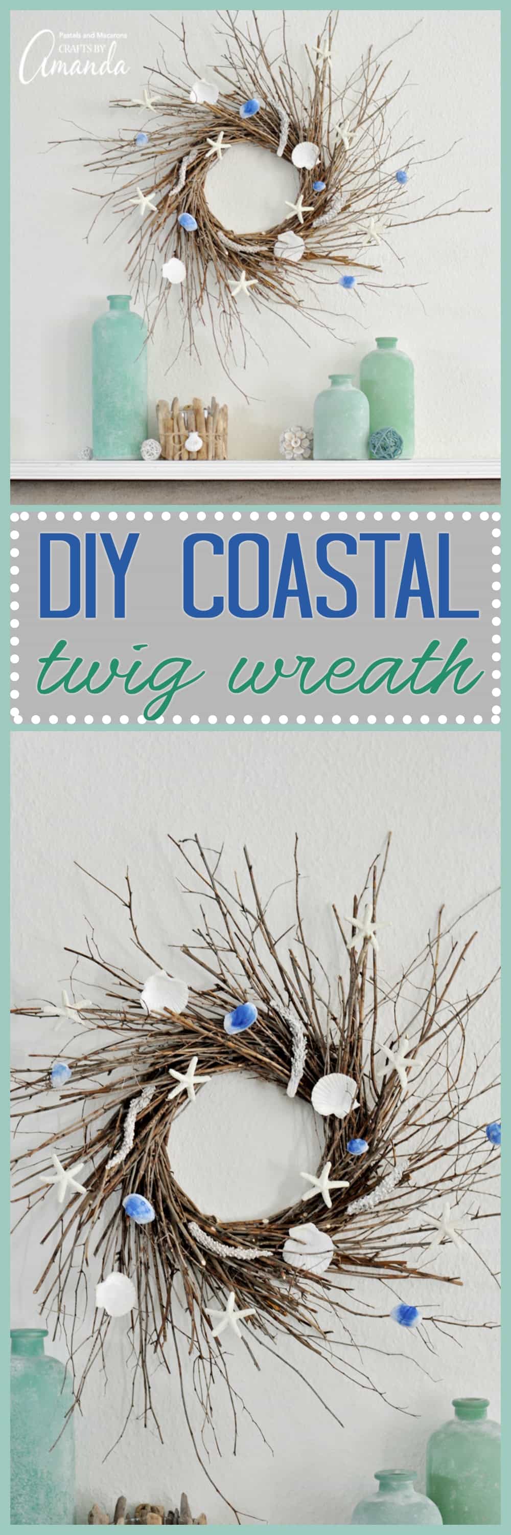 Coastal Wreath: a beautiful coastal statement wreath made out of twigs!