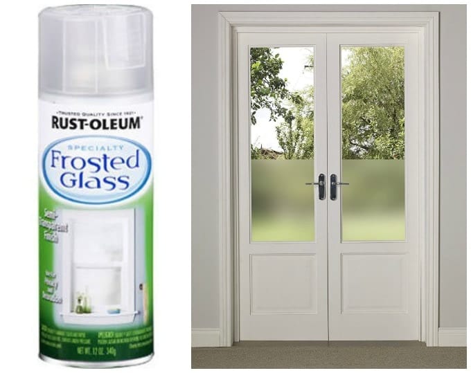 How to Spray Frost a Glass Door for Privacy  Glass door, Frosted glass  spray, Diy lace privacy window