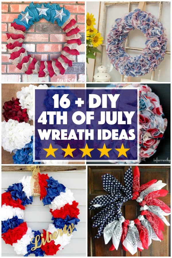 July 4th Wreaths: a DIY collection of 16+ creative patriotic wreaths