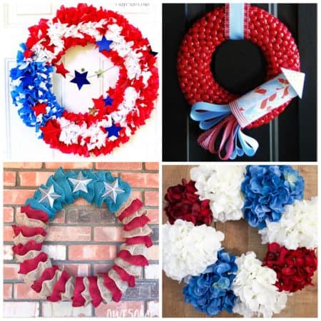 July 4th Wreaths: a DIY collection of 16+ creative patriotic wreaths