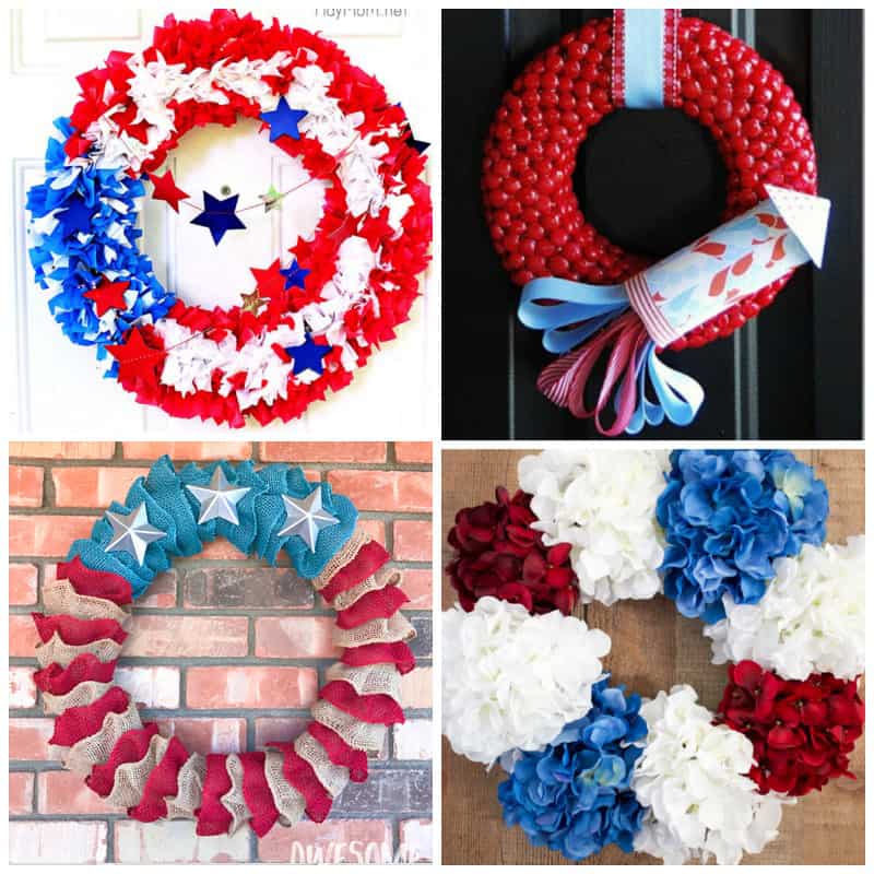 Patriotic Pom Pom Wreath 