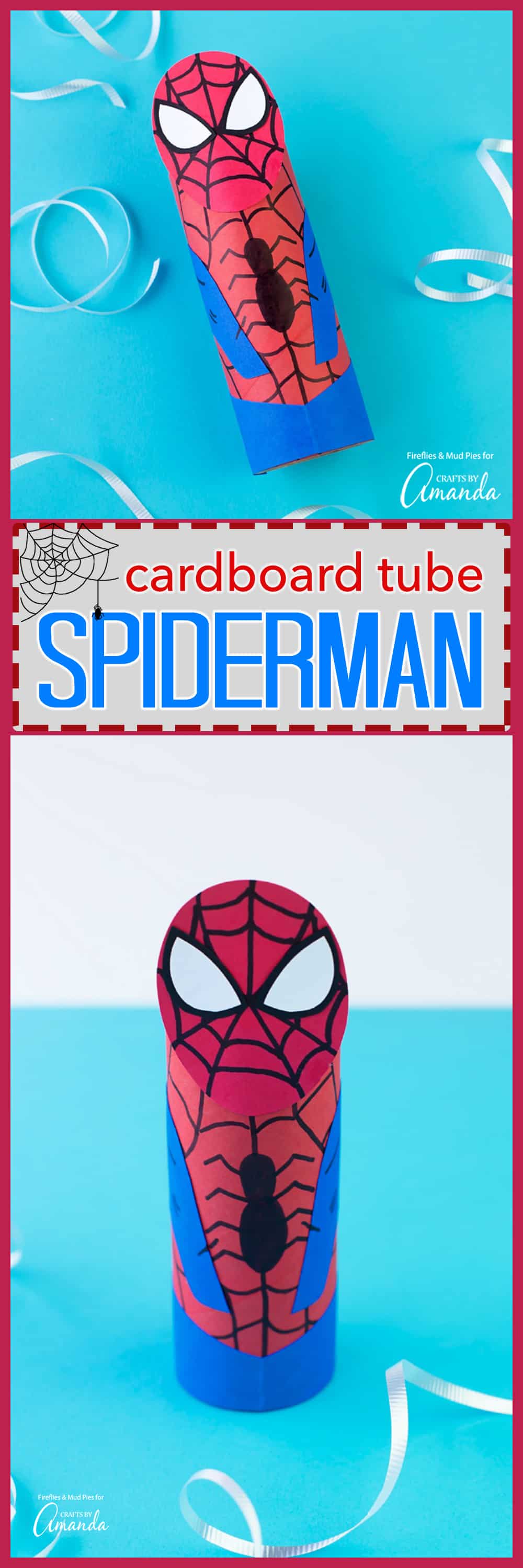 Make an easy and fun Cardboard Tube Spiderman with your kids. It's simply perfect for imaginative play and just in time for the upcoming movie!