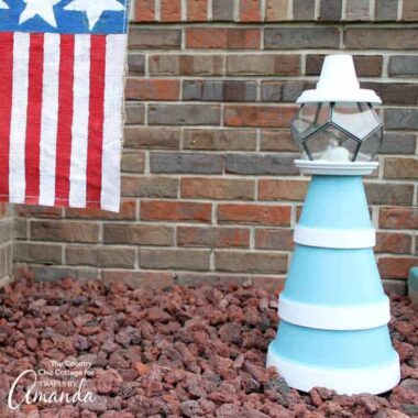 You can make this nautical clay pot lighthouse for your garden in just minutes. Customize the colors and create your own lighthouse craft using clay pots!