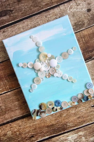 Starfish Wall Art: an easy and adorable button craft for all ages!