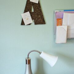 This corkboard wall letter is perfect for a teen's bedroom or a dorm room. This corkboard craft is really easy to make and very inexpensive.