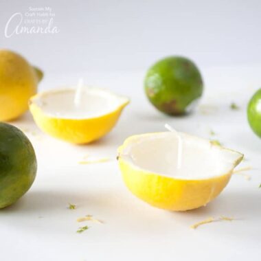 Make lemon lime votive candles using summer fruits like lemons, oranges, and limes. These citrus candles are great for summer BBQ's and parties.