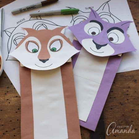 The purple squirrel is Surly and the brown squirrel is Andie. Together they intend to save their park.