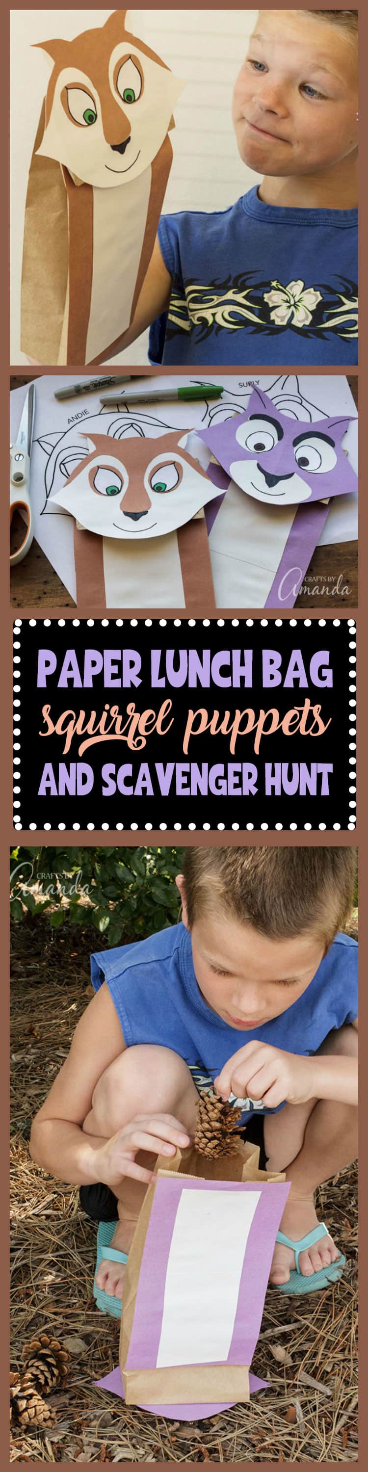 Make paper bag squirrel puppets to play out the scenes of the movie #TheNutJob2 - then head outside for a scavenger hunt! #sponsored
