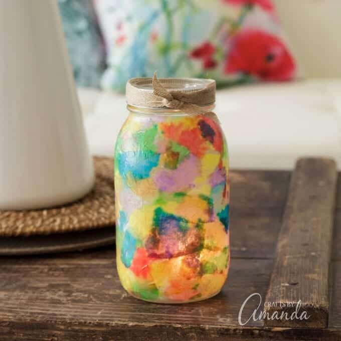 Make gorgeous watercolor luminaries using coffee filters!