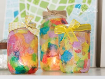 Watercolor Luminaries: Beautifully Colorful Mason Jar Luminaries