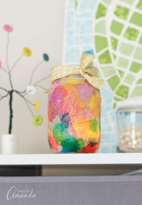 Watercolor Luminaries: beautifully colorful mason jar luminaries