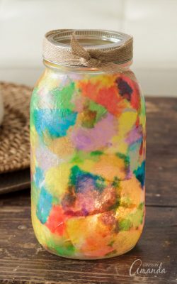 Watercolor Luminaries: beautifully colorful mason jar luminaries