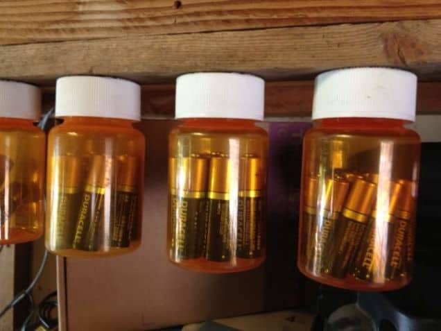 Batteries inside pill bottles