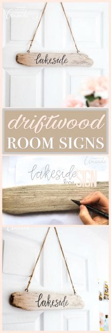 Driftwood Sign: made with beach-found wood pieces and paint!