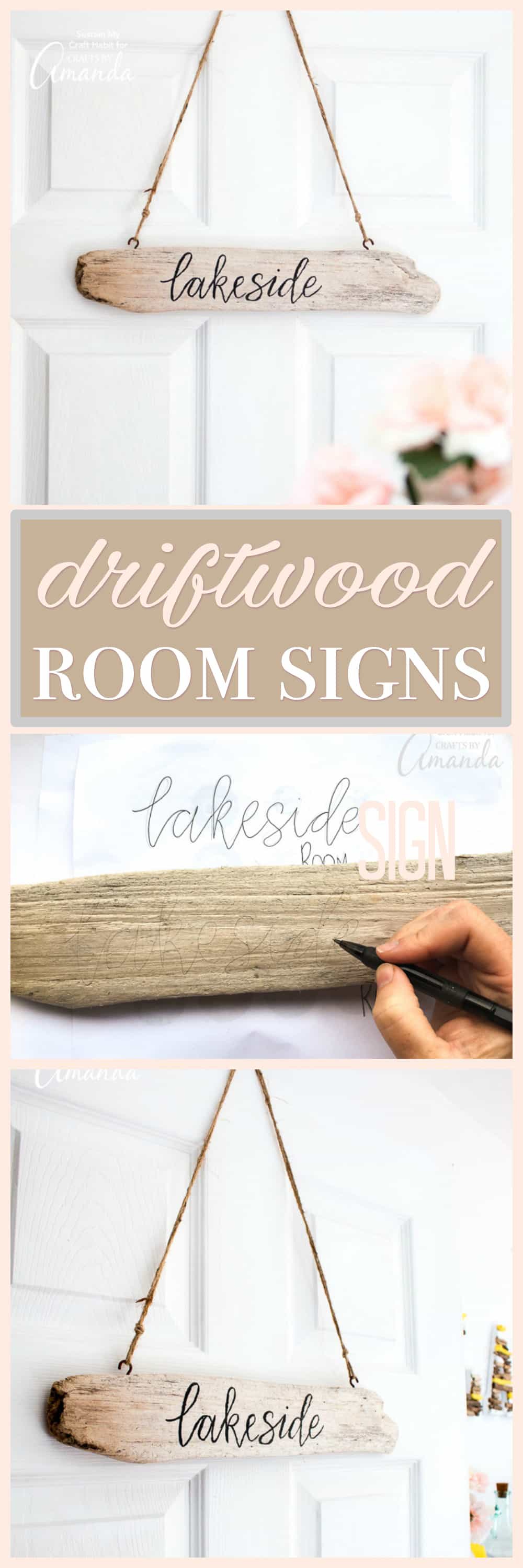 Learn how to make a DIY rustic driftwood sign for the lake house or cottage! A fun bedroom decor idea with a step-by-step tutorial.