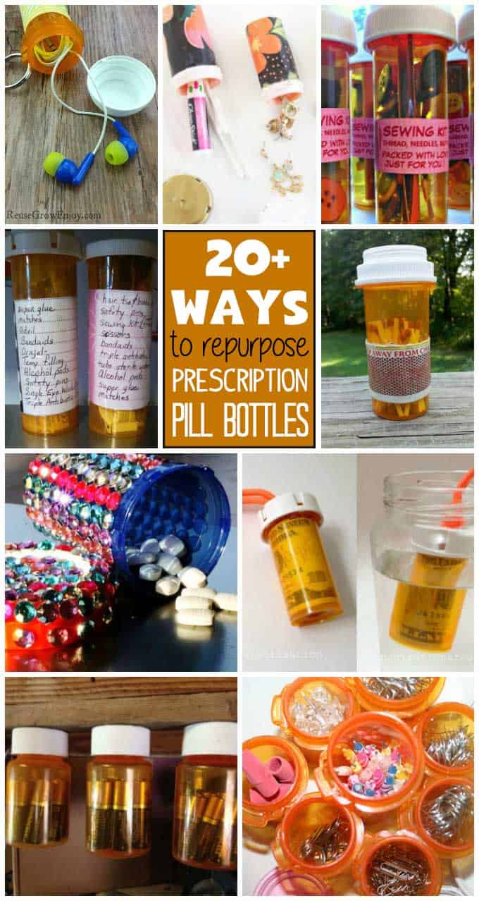 Prescription Bottles Upcycled, Plastic Medicine Bottles, Empty Pill Bottles  