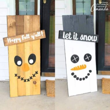 Reversible scarecrow snowman sign: it's actually much easier than it looks! Grab your supplies and get professional results with our simple tips and tricks.