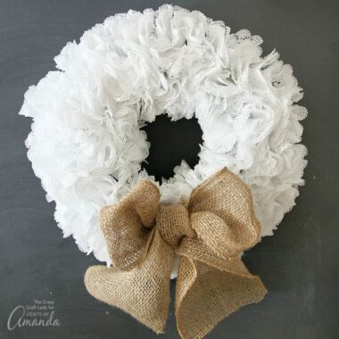 Learn how to make a simple doily wreath. Customize this paper wreath with different bows or decorations, and watch your wreath last all year long.